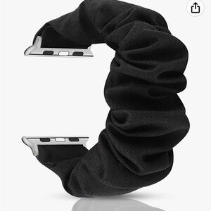 Scrunchie Elastic Wrist Bracelet Apple Watch Band 38mm/40mm black silver enewton